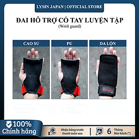 Lysin - đai hỗ trợ bảo vệ cổ tay, lòng bàn tay chất liệu da lộn thoáng khí, chống trượt, găng tay tập gym dây kéo lưng lifting straps tập deadlift kéo xà nâng tạ