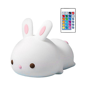 USB LED Night Light Lamp Cute Silicone Bunny 7 Color Change with Touch Sensor