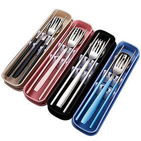 Mua Bộ Muỗng Đũa Nĩa Inox Có Hộp Đựng Lúa Mạch  Bộ Thìa Dĩa Trơn Văn Phòng Cao Cấp Tặng Kèm Túi Và Hộp Đựng