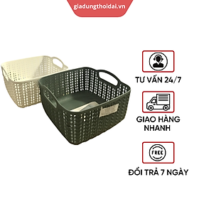 Mua Rổ Nhựa Đựng Đồ Knit Số 4 Hàn Quốc KT: 20.5x20.5x10.3 Cm