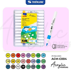 Bút lông 12/24/36 màu - Acrylic Markers 1 đầu ngòi ThiênLong Colokit - Màu sắc tươi sáng Trang trí đa chất liệu
