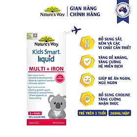 Siro Uống Nature's Way Kids Smart Liquid Multi + Iron Hỗ Trợ Nâng Cao Sức Đề Kháng Cho Trẻ 200ml