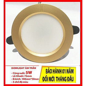 Đèn led dowlight âm trần 3 màu 5W lỗ khoét 75mm đèn lon âm trần 5w