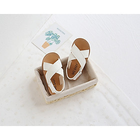 Giày Sandal Quai Chéo Cho Bé Gái Đi Học 3 Màu (Đen, Nâu, Trắng) Từ 1 Đến 5 Tuổi