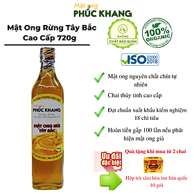 Mật ong nguyên chất hoa rừng Tây Bắc Phúc Khang (720g) - Hàng Chính Hãng - Mật ong sạch đạt chuẩn xuất khẩu, không kháng sinh, không thuốc BVTV