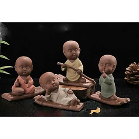 bộ 4 chú tiểu chèo thuyền