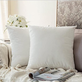 Vỏ gối nhung trơn Landecor sang trọng - VG538-trắng