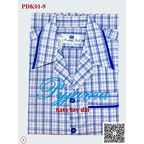 Bộ Pyjama HUONGTAM Kate tay dài nam cao cấp(PDK01). Chất liệu Kate loại tốt: mềm mại, thoáng mát, không phai màu