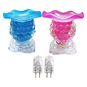 Mua Combo 2 Đèn xông tinh dầu thủy tinh nho và 2 bóng đèn (Giao màu ngẫu nhiên)