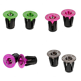 4 Pairs MTB Alloy Bicycle Handlebar Grips Cap Bike Handle Bar End Plugs Green, Rose Red, Purple, Silver Grey Precision CNC Machined