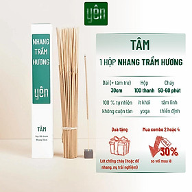 Mua Nhang Trầm Hương Yên Loại Tâm 23-30cm Hộp 100 thanh Sạch Tự Nhiên Ít Khói Dùng Thờ Cúng Xông Thơm - Nhang Trầm 30cm