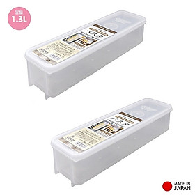 Combo hộp đựng đũa thìa, mỳ ống cất gọn có nắp đậy Sanada 1.3L hàng Made in Japan