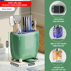 Mua Hộp Đựng Dao Kéo Đũa Và Dụng Cụ Bếp Tích Hợp Tia Uv Và Chức Năng Làm Khô size 24x14.5x25cm
