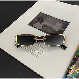 Kính râm, Kính mát Mắt vuông nhỏ mini thời trang (ĐEN)