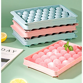 Mua Khay Làm Đá Viên Tròn 33 Viên Có Nắp Đậy 20x13cm