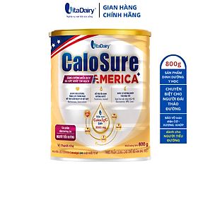 Sữa bột Calosure America+ 800g (Tiểu đường) bảo vệ cơ xương khớp, tim mạch, chống đột quỵ, tăng miễn dịch, vị thanh nhẹ - VitaDairy