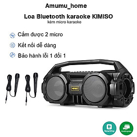 Mua Loa Bluetooth karaoke xách tay Kimiso KM-S1/S2 - 2 Bass Cực Mạnh Tặng 1 Micro Có Dây Hát Karaoke  Loa cầm tay
