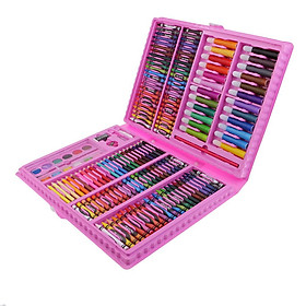168 Pieces Professional Art Set Art Supplies for Drawing, Painting, Coloring in a Plastic Case, Wax Crayons, Oil Pastels, Colored Pencils, Water color marker, Painting Brush, Watercolour pans and more Great Gift for Children and Adults