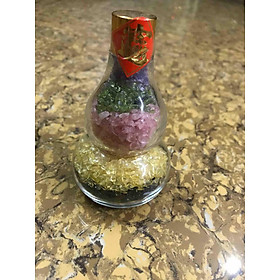 Tượng Hồ Lô Phong Thủy Đá Thạch Anh Ngũ Sắc size nhỏ cao 11cm đk 7cm Anh Chị đặt trên bàn làm việc Bàn Thờ Thần Tài công dụng may mắn thu hút tài lộc đẹp ạ