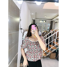 ÁO HOA BO PHỐI REN CỔ