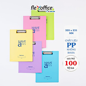 Bìa trình ký kép màu Xanh nhựa PP Thiên Long Flexoffice FO-CB03