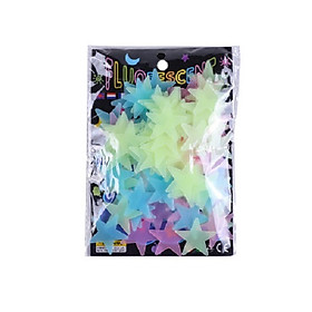 Bộ 100 miếng dán tường dạ quang hình ngôi sao ( Size 3.6cm ) - Màu ngẫu nhiên