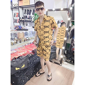 Bộ Hè Nam, Bộ Thun Nam cộc Tay In Logo Chất Liệu Lanh Mềm Mịn - BN43