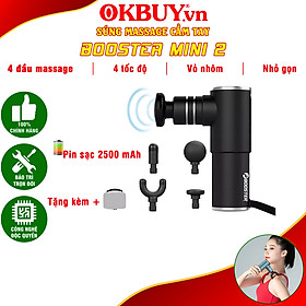 Súng massage cầm tay thư giãn cơ Booster MINI 2 - Cảm biến lực đấm thông minh Ai - Màu đen