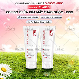 Combo 2 tuýp Sữa rửa mặt Sắc Ngọc Khang 100g giúp làm sạch bã nhờn, bụi bẩn cho da