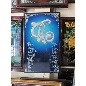 Mua Tranh Sơn Mài - Chữ THỌ - 2 câu đối hay ý nghĩa  giành tặng mừng thọ  tranh được cẩn ốc đẹp  cao cấp  thích hợp làm quà tặng  kích thước 50x80cm