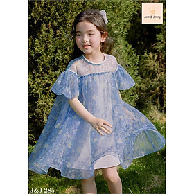 Đầm babydoll cho bé gái màu loang phong cách Hàn Quốc từ 8-30kg chất voan mềm mát