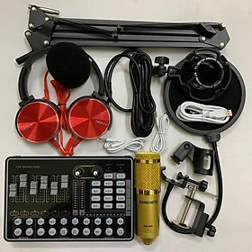 Mua BỘ COMBO míc hát karaoke livestream online micro WOAICHANG BM900 CARD H9 BLUETOOTH THẾ HỆ MỚI chân kẹp màng lọc TAI 450