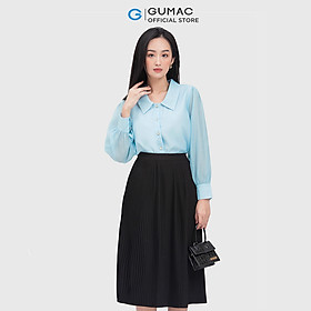 Áo sơ mi nữ GUMAC AC04056 tay dài phối xếp ly nhún dễ thương 