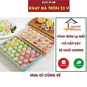 Mua Giá sỉ - Khay đá tròn 33 viên việt nhật  có nắp đậy làm thạch  làm đá hình trọn độc đáo