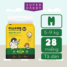 Combo 2 Tã dán Super Daddy Magic Slim Size M 5-9 kg (28 miếng/bịch) DATE 06/2024