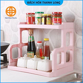 Kệ gia vị chữ H nhựa Việt Nhật kệ đựng đồ nhà tắm, úp chén bát 2 tầng đa năng tiện ích
