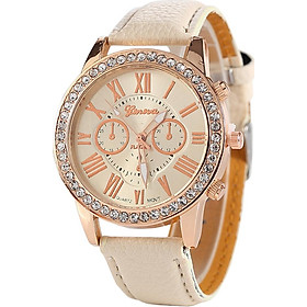 Geneva Male Quartz Watch Wristwatch Metal PU Leather Belt Casual For Men/Women