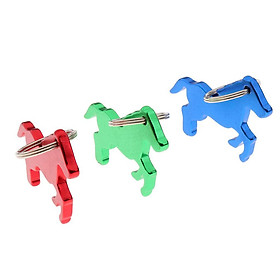 3 Pcs Portable Horse Bottle Opener Key Ring Keychain Bag Pendent