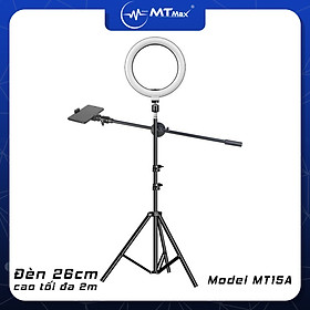 Hình ảnh Chân đèn livestream MTMAX MT15A quay phim chụp hình kèm đèn 26cm nhỏ gọn chắc chắn thích hợp gắn nhiều điện thoại tiện dụng và dễ dàng lắp đặt, sự lựa chọn trong tầm giá và chất lượng