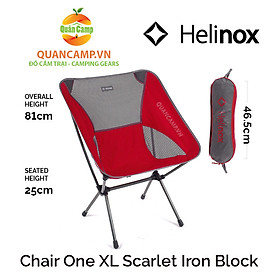 Ghế dã ngoại xếp gọn Helinox Chair One XL Scarlet Iron Block