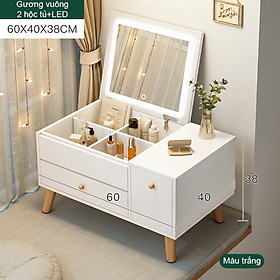 Mua Bàn trang điểm ngồi bệt  tích hợp đèn LED có nút cảm ứng thông minh  hộc tủ chứa đồ phù hợp cho không gian hẹp