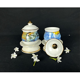 Mua  SẴN  BỘ ĐỒ CÚNG SỨ HOẠ TIẾT VÂN CÁT TƯỜNG