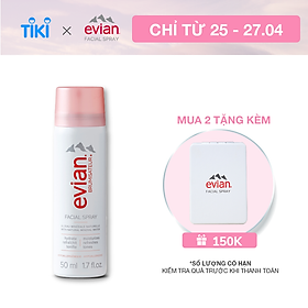 Xịt khoáng cấp ẩm và làm dịu da Evian Brumisateur 50ml