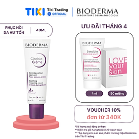 Hình ảnh Kem dưỡng làm dịu và phục hồi nhanh cho da tổn thương và sau thủ thuật thẩm mỹ Bioderma Cicabio Crème - 40ml