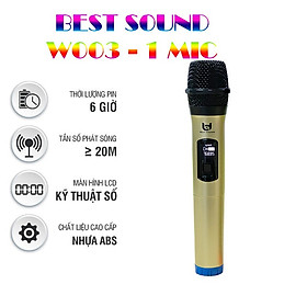 Micro Karaoke Không Dây W003 1 Micro Có LCD Kèm Pin Full Box