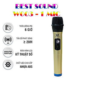 Mua Micro Karaoke Không Dây W003 1 Micro Có LCD Kèm Pin Full Box