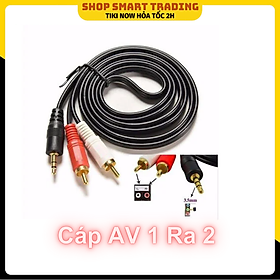 Cáp AV 3.5mm ra 2 đầu bông sen (Cáp loại 1, cáp to, 1.5m) - Hàng nhập khẩu