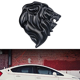 Car Sticker, 3D Lion Head Pattern Zinc Alloy Car Label Decorative Stickers for Auto
