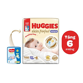 Hình ảnh Miếng lót sơ sinh Huggies Skin Perfect NB1 64+6 miếng với 2 vùng thấm giảm kích ứng da