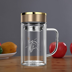 Mua Cốc thủy tinh 2 lớp giữ nhiệt 360ml-có khay lọc